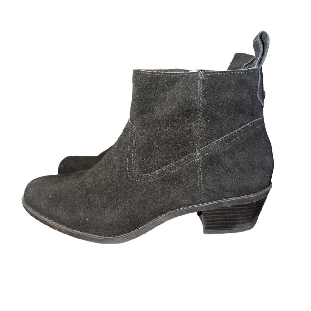 Vionic Vera Ankle Boot Women's Size 8 Black Water Resistant Suede Comfort Shoe